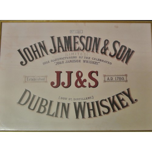 267 - Pub sign 'John Jameson & Son Dublin Whiskey' 50x70cm