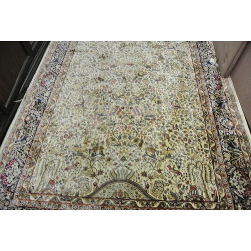 176 - Ivory ground Kashmir full pile rug with all over tree of life design 230x160