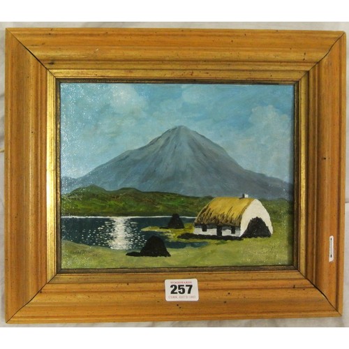 257 - Gerry Dillon 'Errigal Mountain' oil on board 18x23cm signed