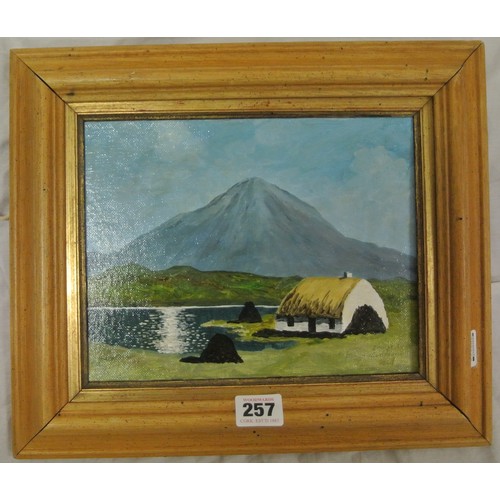 257 - Gerry Dillon 'Errigal Mountain' oil on board 18x23cm signed