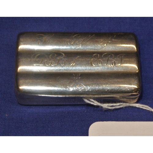 64 - George III English silver snuff box by M. Linwood, Birmingham 1806, inscribed