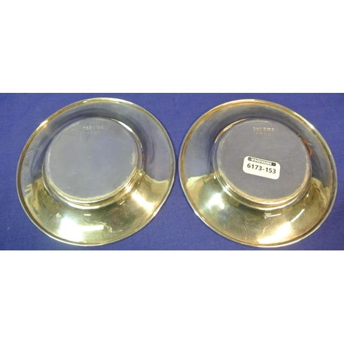 115 - Pair of round Birmingham silver trays with raised rims D 11cm