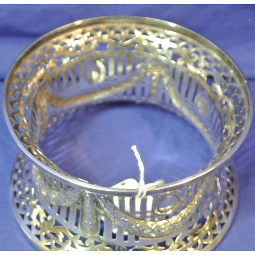 149 - Birmingham silver small dish ring with ornate pierced and foliate decoration,H7.5cm  D 13.5 x12.5cm