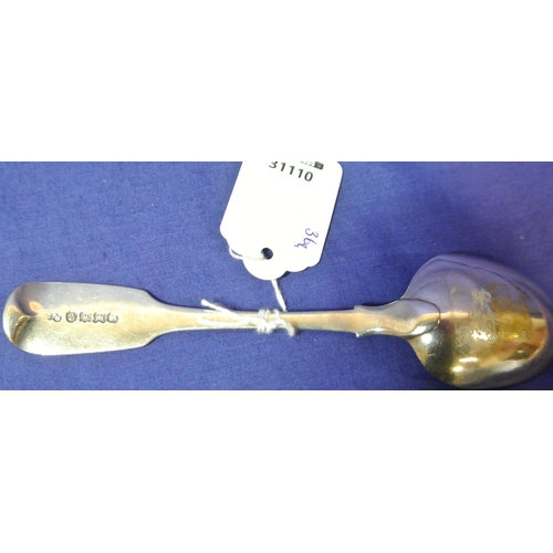 173 - Scottish silver tablespoon with crested fiddle pattern handle, 37g,  18cm