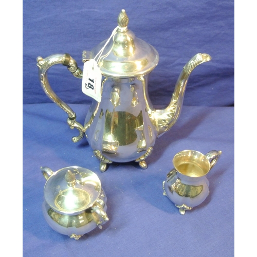 18 - Three piece silverplated tea set of baluster form by Viners of Sheffield