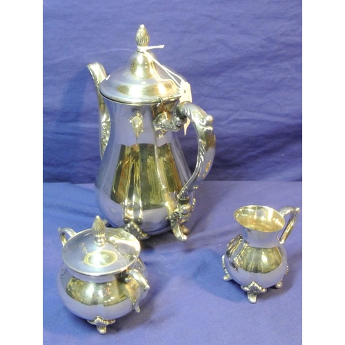 18 - Three piece silverplated tea set of baluster form by Viners of Sheffield