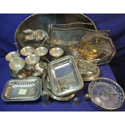 2 - Assorted lot of silverplated trays, dishes, etc in box