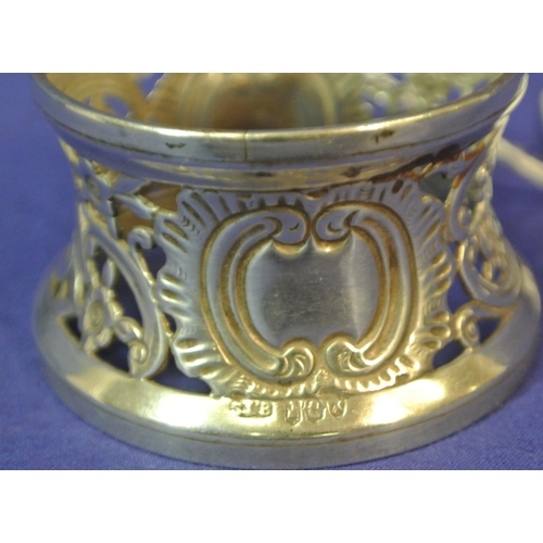 257 - Miniature Irish silver dish ring by Samuel Le Bas, Dublin 1893  H 3.5 cm  D 6cm X 5cm   36g