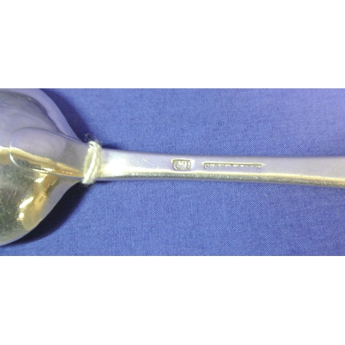 280 - Cork silver tablespoon with crested Old Irish pattern handle by Carden Terry Cork c.1780 L 21cm  66g