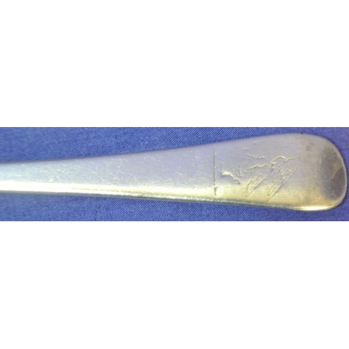 280 - Cork silver tablespoon with crested Old Irish pattern handle by Carden Terry Cork c.1780 L 21cm  66g