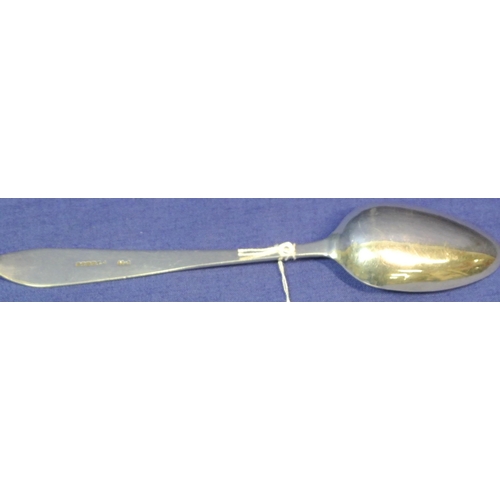 281 - Cork silver teaspoon with bright cut crested handle by John Warner 1775 14cm  15g