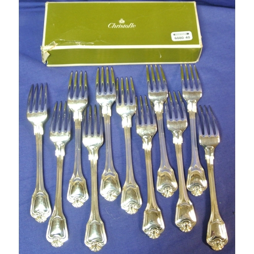 46 - Set of twelve Christofle French silver 