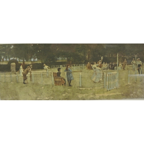 309 - Sir John Lavery 'The Tennis party' print 15x38cm