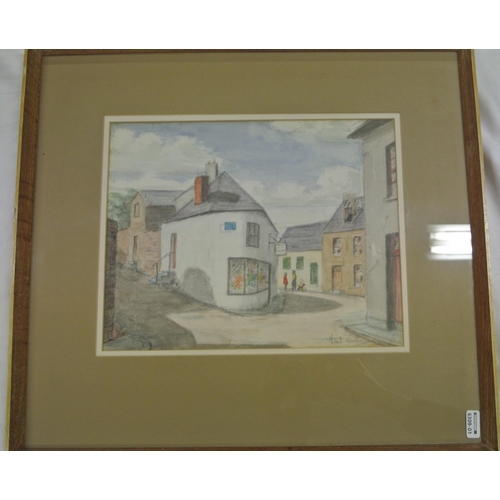 380 - Neil Daly 'Corner shop, Kinsale' watercolour 22x28cm signed