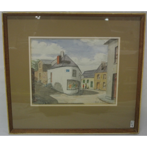 380 - Neil Daly 'Corner shop, Kinsale' watercolour 22x28cm signed