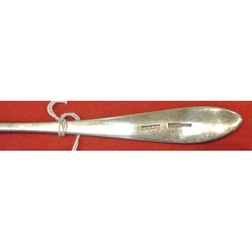 269 - Cork silver ladle with oval bowl and crested handle by Joseph Gibson c.1785 L 20cm  40g