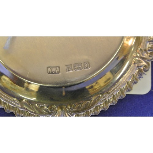 237 - Irish silver small round dish with scalloped rim by O'Mahony Dublin