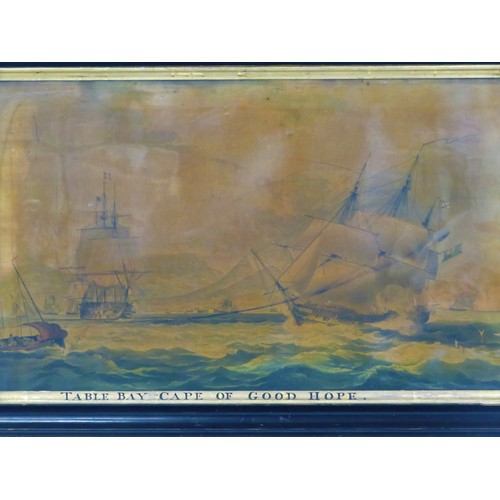 396 - William Huggins 'Table Bay, Cape of Good Hope' print 38x64cm