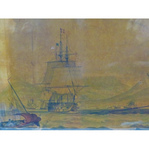 396 - William Huggins 'Table Bay, Cape of Good Hope' print 38x64cm