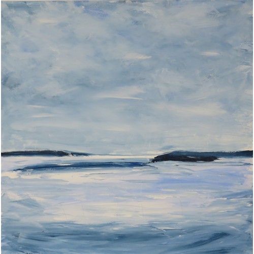 398 - Cahill O'Connor 'Cork Harbour' oil on canvas 100x100cm signed