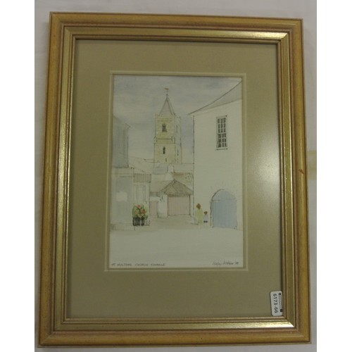 340 - Vicky Wilson 'St Multose Church, Kinsale' watercolour 21x14cm signed and dated