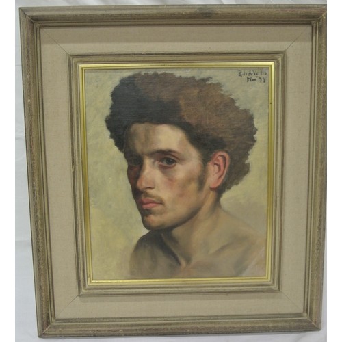 345 - RHA Willis 'Portrait of a young man' oil on canvas 43x36cm signed