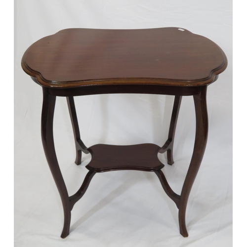 116 - Victorian mahogany occasional table with serpentine sides, cabriole legs and shaped stretchers