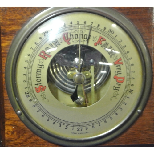 182 - Aneroid barometer with timber backplate