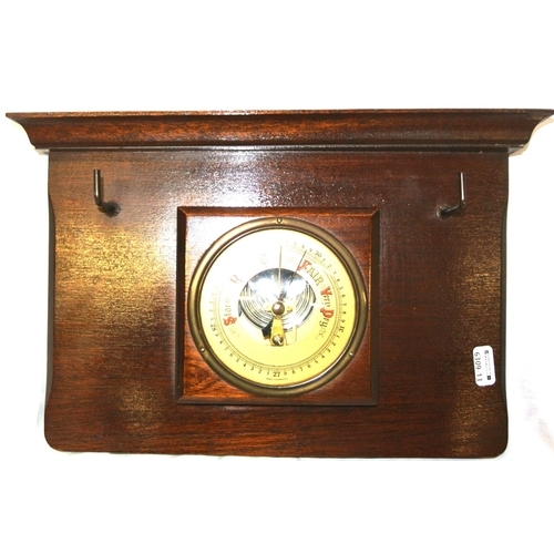 182 - Aneroid barometer with timber backplate