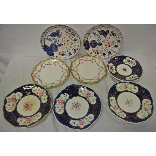 2 - Eight assorted floral decorated plates