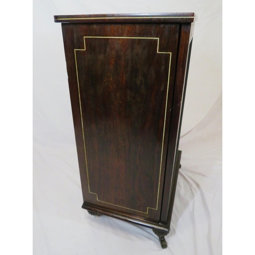 29 - Victorian inlaid rosewood press with internal shelf and drawer, Mother of Pearl inlay, reeded decora... 