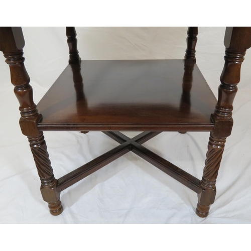 30 - Victorian mahogany hexagonal shaped centre or occasional table with turned columns, on turned legs