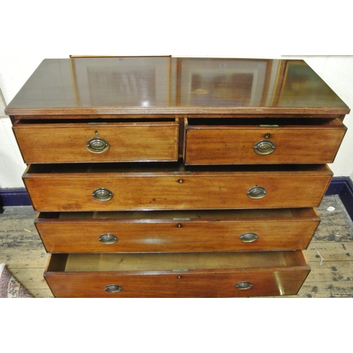 40 - Edwardian mahogany chest of two short and three long drawers, reeded borders, oval brass drop handle... 