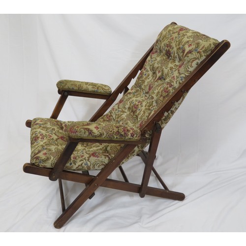 380 - Edwardian adjustable folding camping lounger