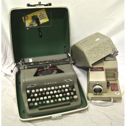 22 - Old 'Royal' typewriter and 'Aldis' projector