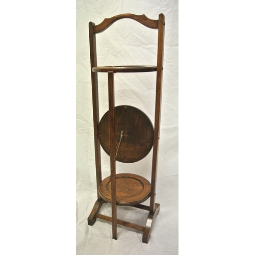 36 - Oak three tier adjustable plate or cake stand