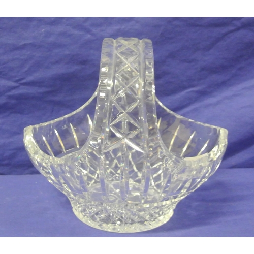 173 - Cut glass basket with hobnail decoration H20cm