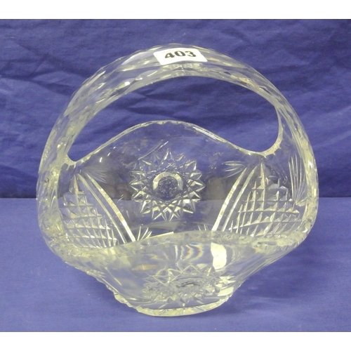 197 - Galway Crystal cut glass sweet basket. H20cm