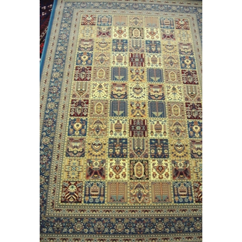 221 - Fine woven duck egg blue ground rug having Persian panel design