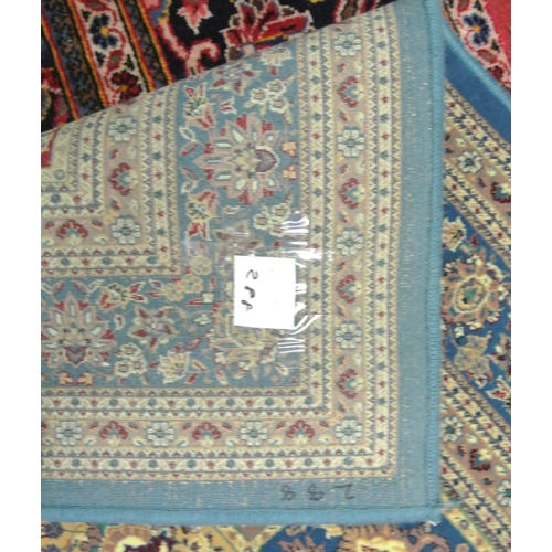 221 - Fine woven duck egg blue ground rug having Persian panel design