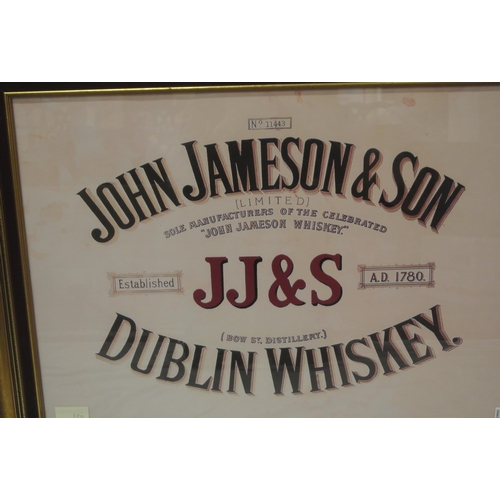 222 - Pub sign 'John Jameson & Son Dublin Whiskey' 50x70cm