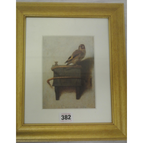 269 - Carel Fabritius 'The Goldfinch' print 12 x17 cm