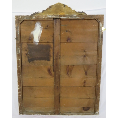 109 - Regency style gilt overmantle mirror with shell pediment