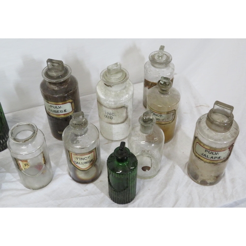 10 - Assorted lot of apothecary jars, etc in box