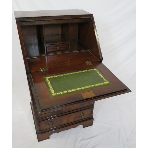 104 - Edwardian inlaid mahogany bureau with drop down front, pull-out supports, fitted interior, four draw... 