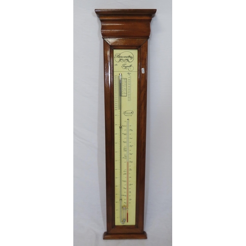 128 - Torricelli mahogany framed barometer with thermometer