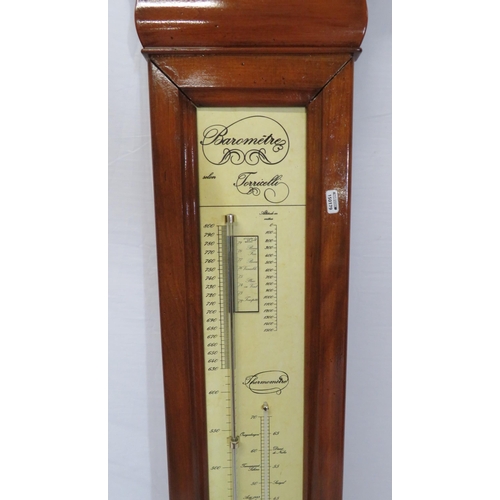 128 - Torricelli mahogany framed barometer with thermometer