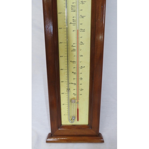 128 - Torricelli mahogany framed barometer with thermometer