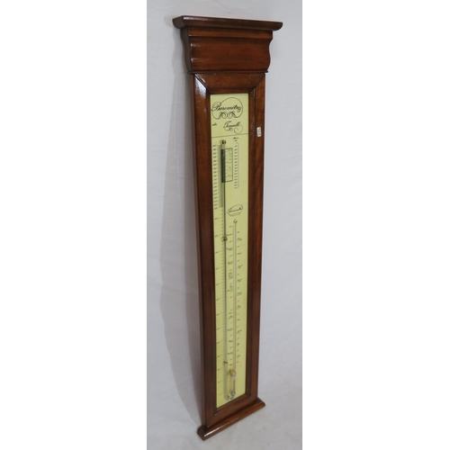 128 - Torricelli mahogany framed barometer with thermometer