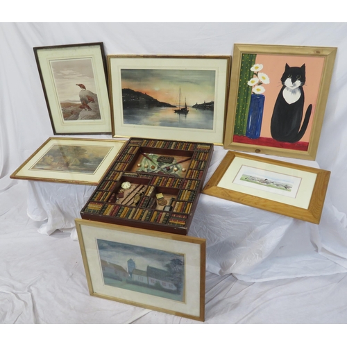 15 - Assorted lot of paintings, pictures, etc in box